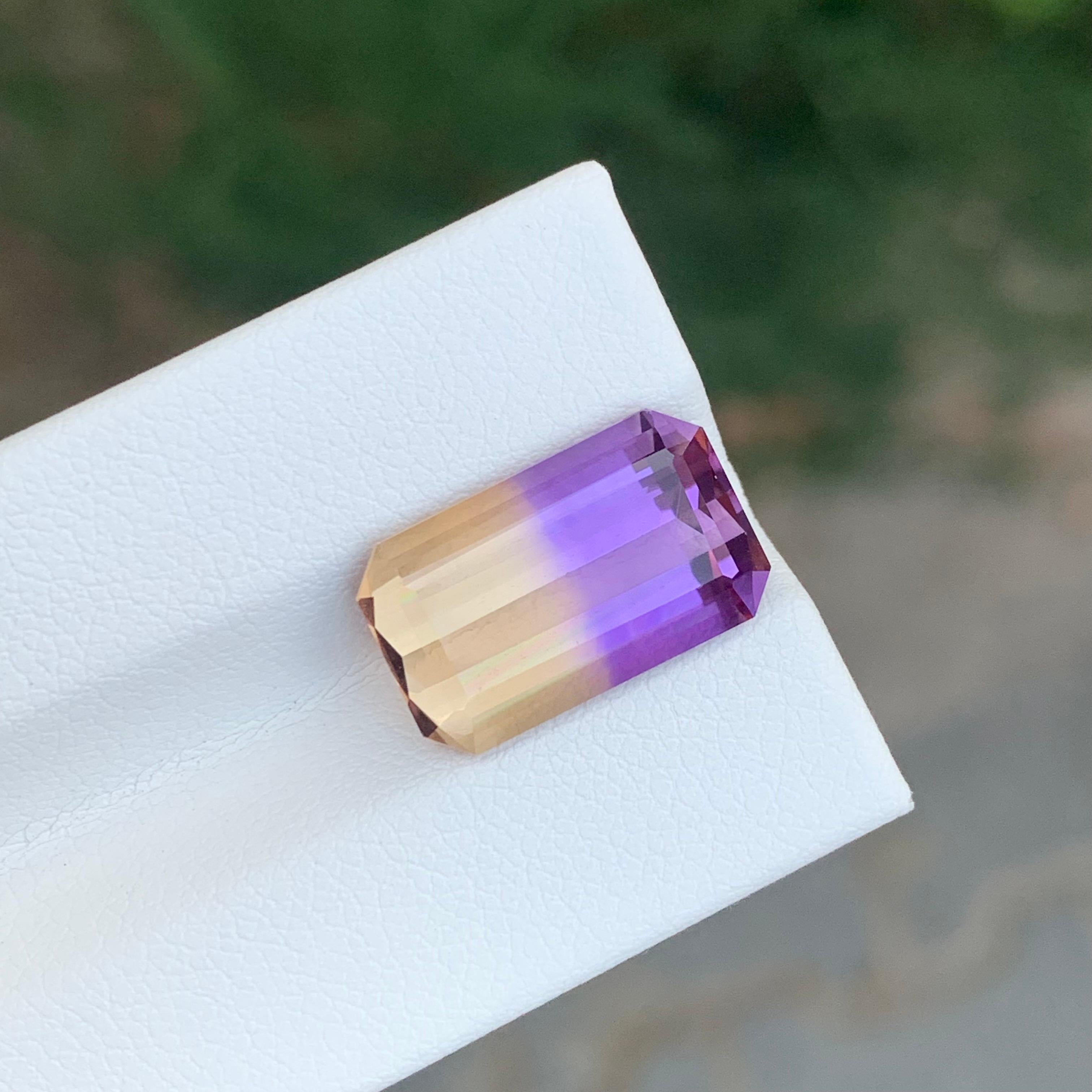 7.15 Karat natürlicher loser Ametrin \ Bolivianit Smaragd Form Edelstein im Angebot 3