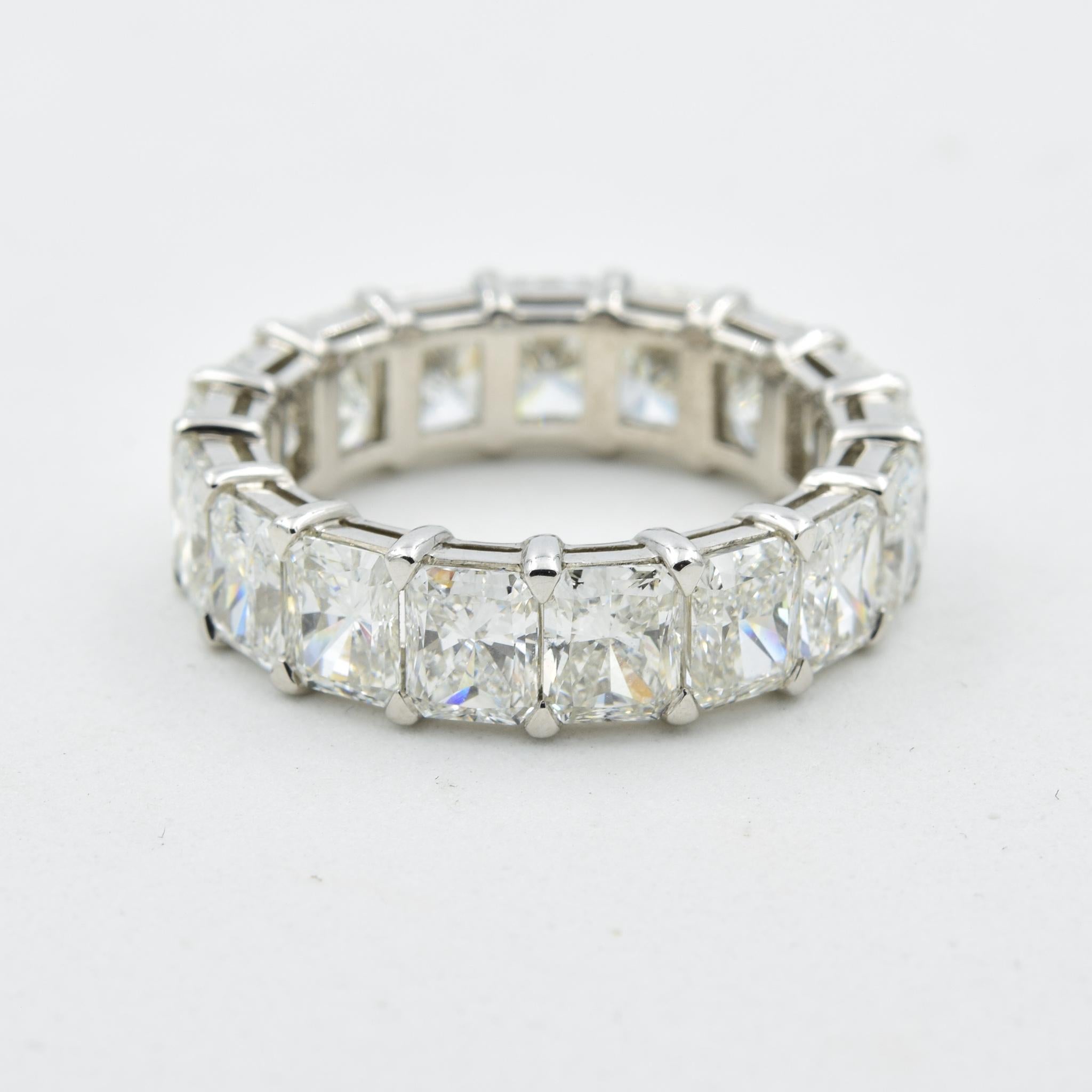 7.15 Carat Radiant Diamond Eternity Band by Norman Silverman in Platinum In New Condition In Carmel, IN