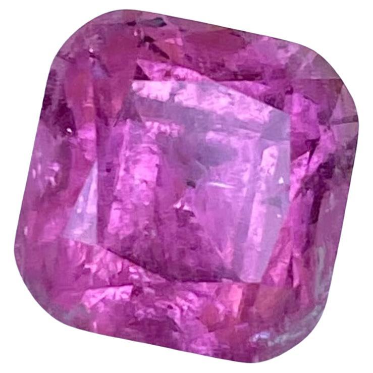 7.15 Carats Sweet Pink Loose Tourmaline Stone Cushion Cut Afghani Gemstone For Sale