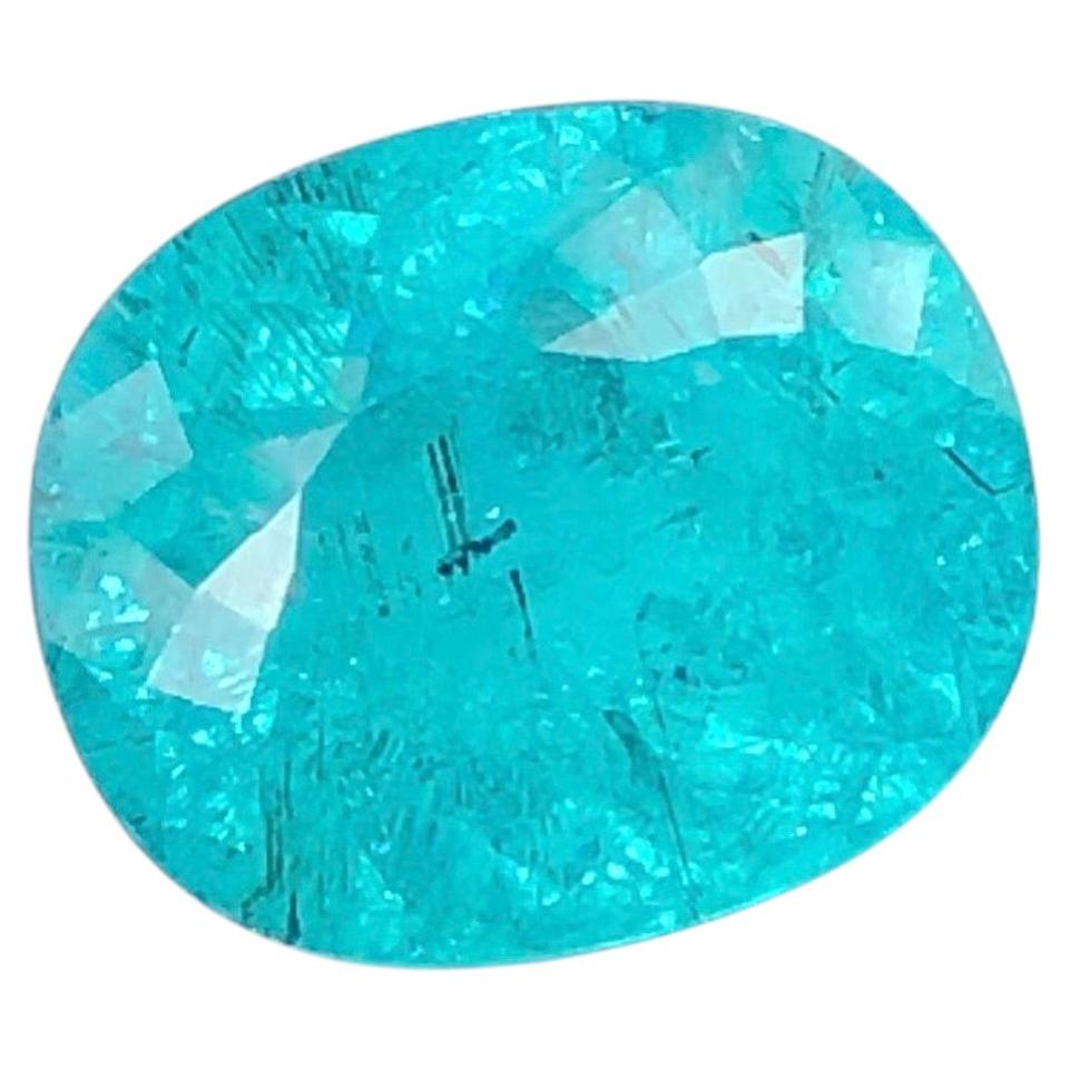 7.15 Ct Rare Electric Blue Natural Paraiba Tourmaline Cushion Cut Loose Gemstone For Sale