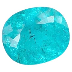 Pierre précieuse en vrac de 7,15 ct, tourmaline Paraíba naturelle d'un bleu électrique rare, taille « coussin »