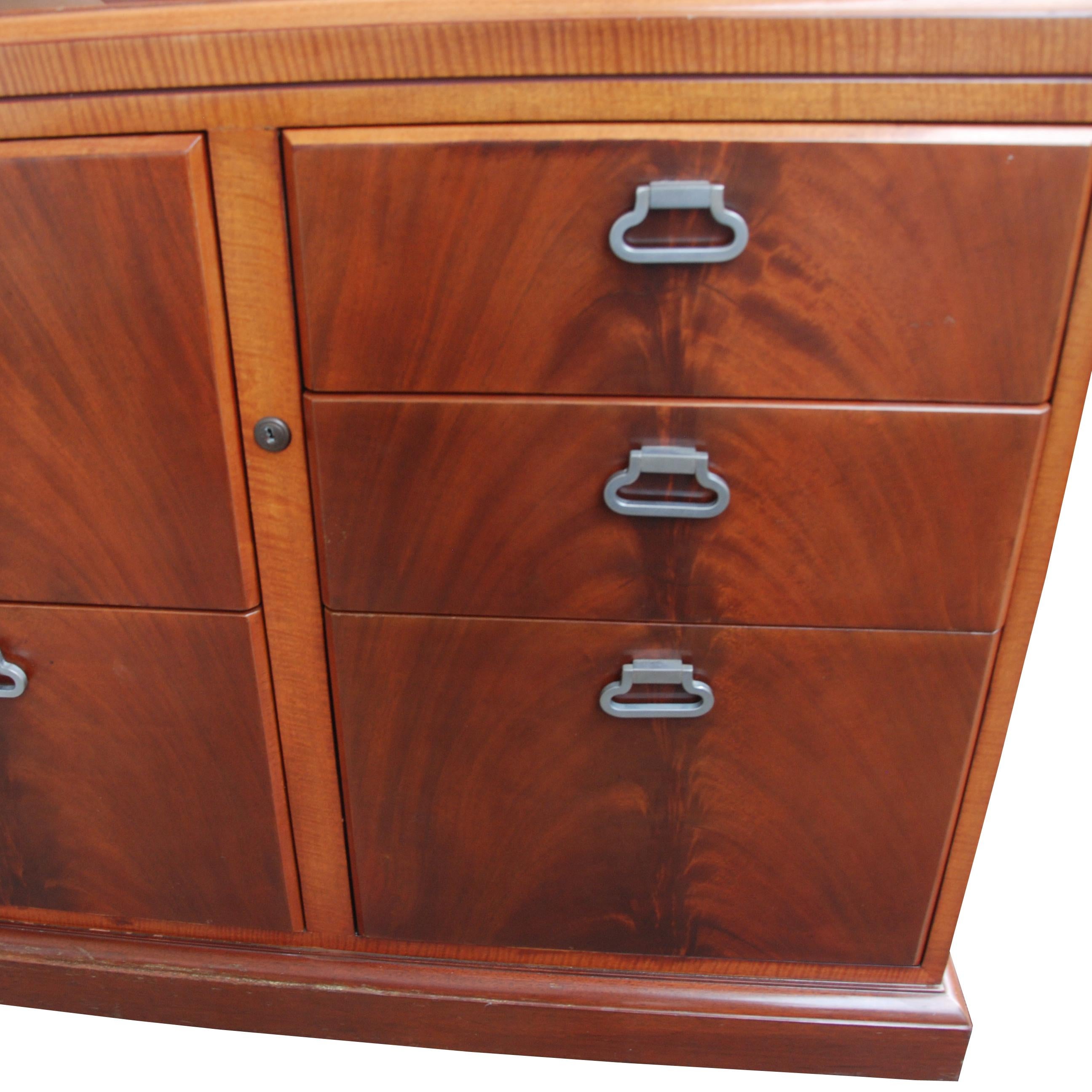Mid-Century Modern ICF Helikon Flame Mahogany Credenza For Sale