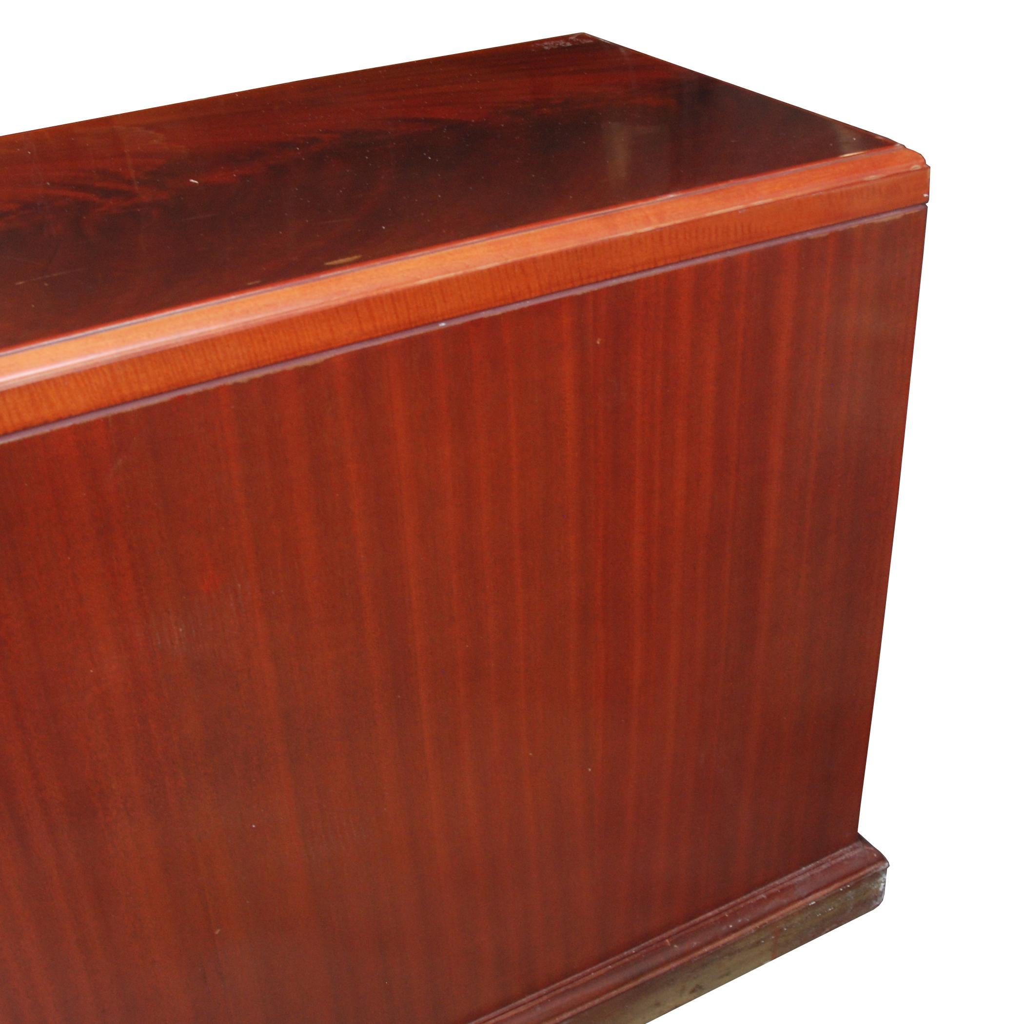 ICF Helikon Flame Mahogany Credenza In Good Condition For Sale In Pasadena, TX
