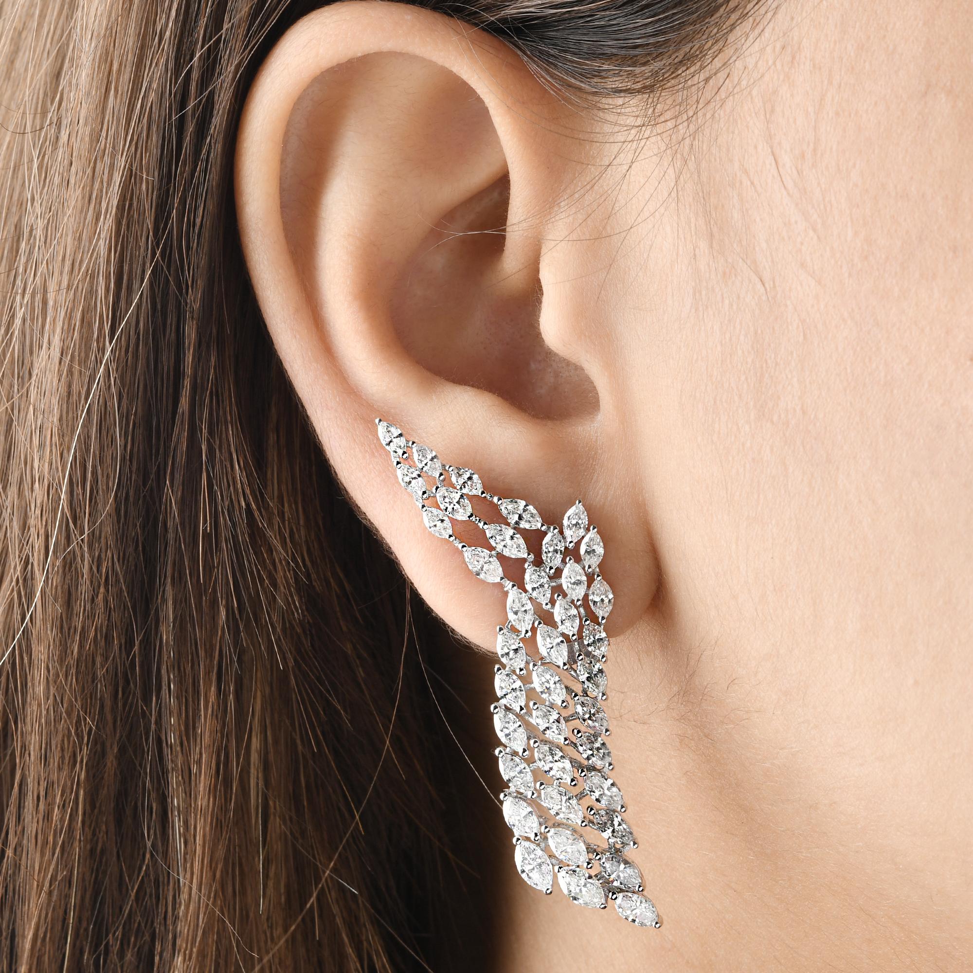 7.15Ct Marquise Cut Natural Diamond Chandelier Dangle Earrings 14K Gold.
Les diamants sont un symbole universel d'éternité, de force et d'élégance - un cadeau parfait pour commémorer des étapes importantes ou célébrer des réalisations personnelles.