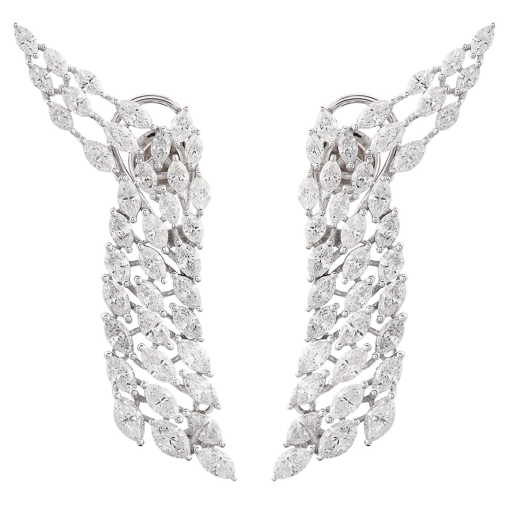 7.15Ct Marquise Cut Natural Diamond Chandelier Dangle Earrings 14K Gold Neuf - En vente à Diera, Dubai