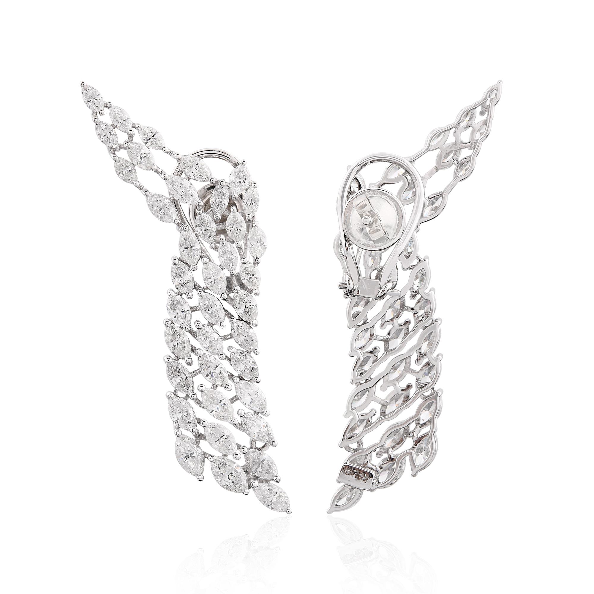 7.15Ct Marquise Cut Natural Diamond Chandelier Dangle Earrings 14K Gold Pour femmes en vente