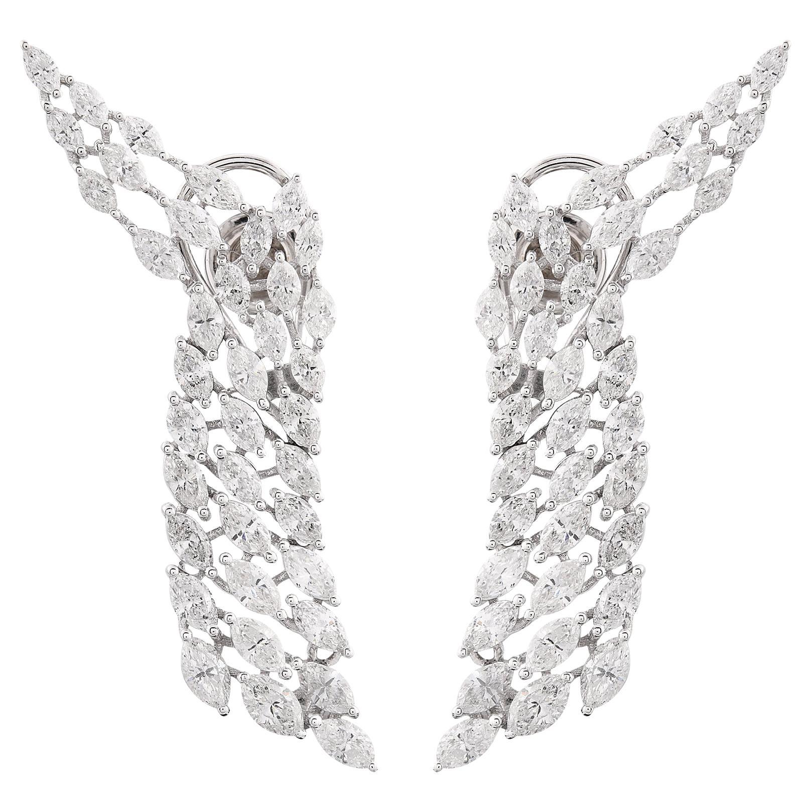Orecchini pendenti con diamante naturale taglio marquise da 7,15 carati, oro 18 carati