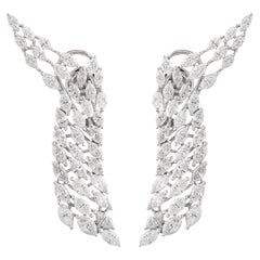 7.15Ct Marquise Schliff Natürlicher Diamant Kronleuchter Tropfen Ohrringe 18K Gold