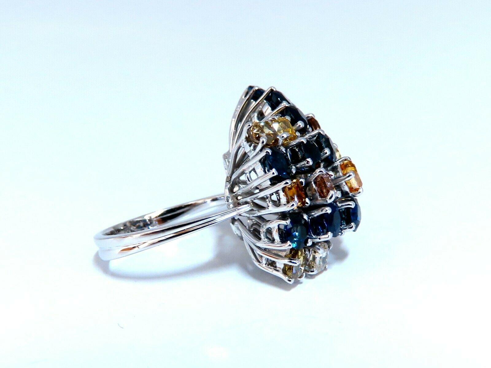 7.15 Carat Natural Color Diamonds Sapphire Cocktail Twist Ring 14 Karat Fine Gem For Sale 1