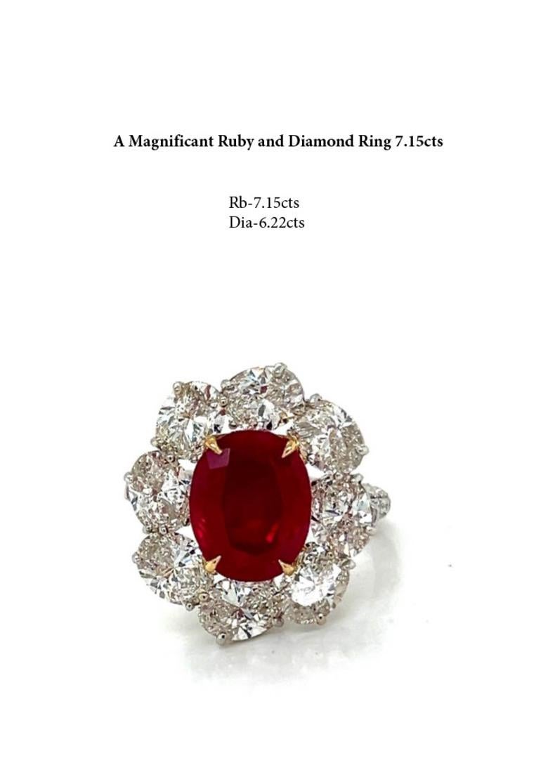 No-Heat Ring mit burmesischem Rubin und Diamant, AGL & Gübelin zertifiziert im Zustand „Hervorragend“ im Angebot in New York, NY