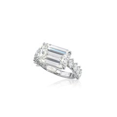 7.16 Carat Emerald-cut Statement 14K White Gold Timeless Brilliance Diamond Ring