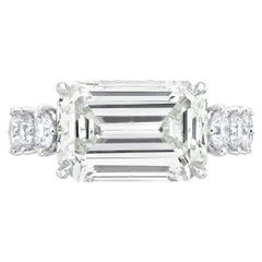 7.16 Carat Emerald-cut Statement 14K White Gold Timeless Brilliance Diamond Ring