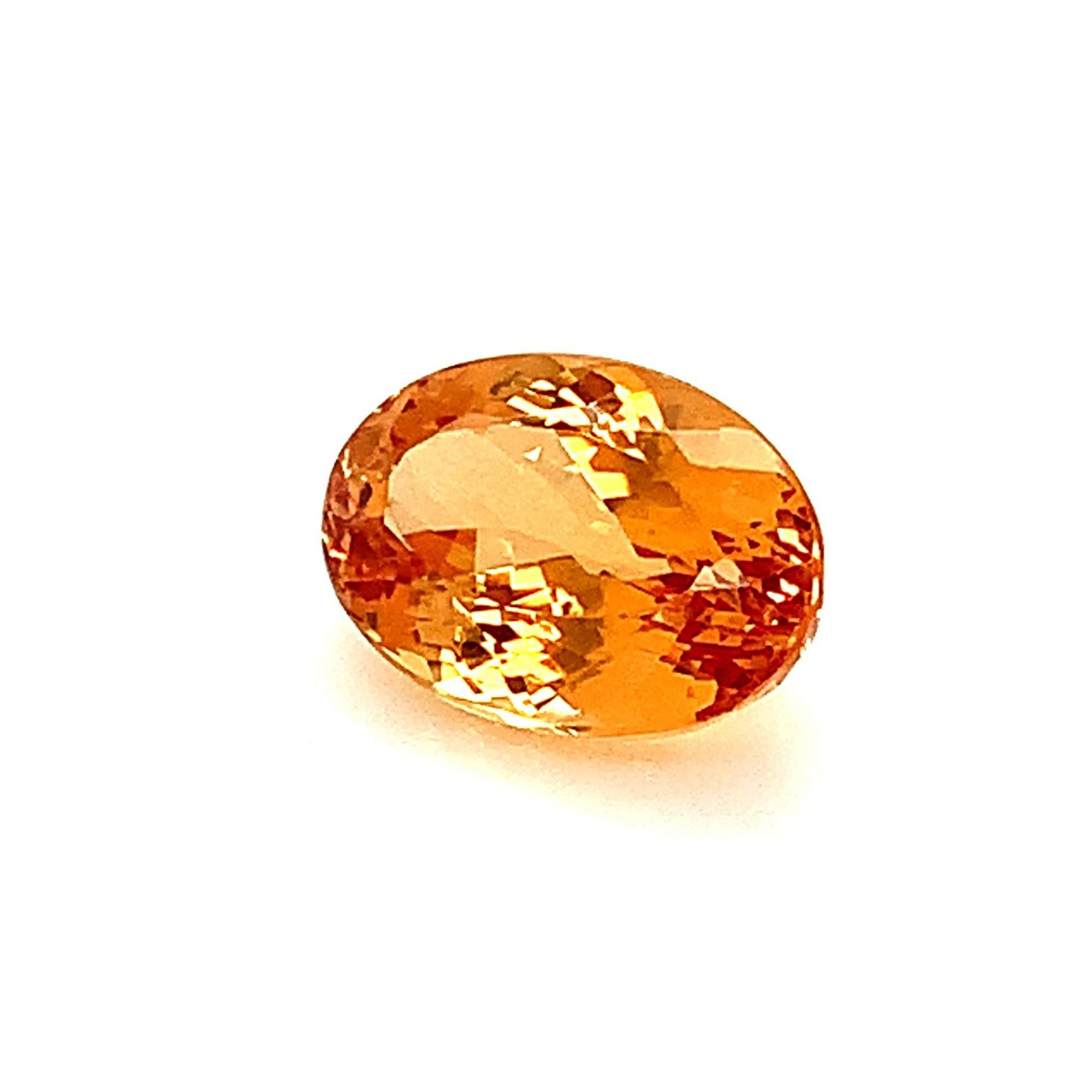Oval Cut 7.16 Carat Precious Imperial Topaz Oval, Unset Loose Gemstone For Sale