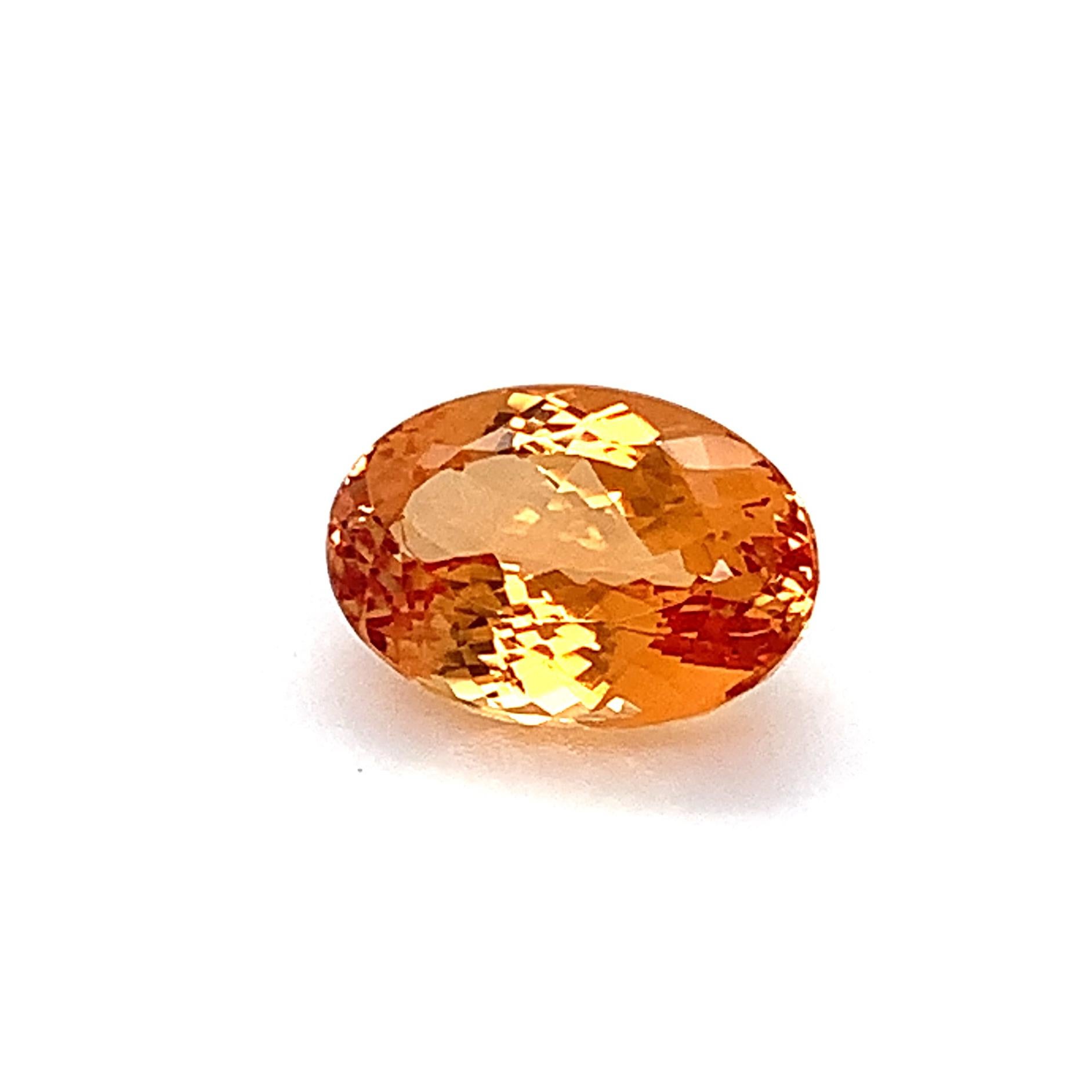 7.16 Carat Precious Imperial Topaz Oval, Unset Loose Gemstone In New Condition For Sale In Los Angeles, CA