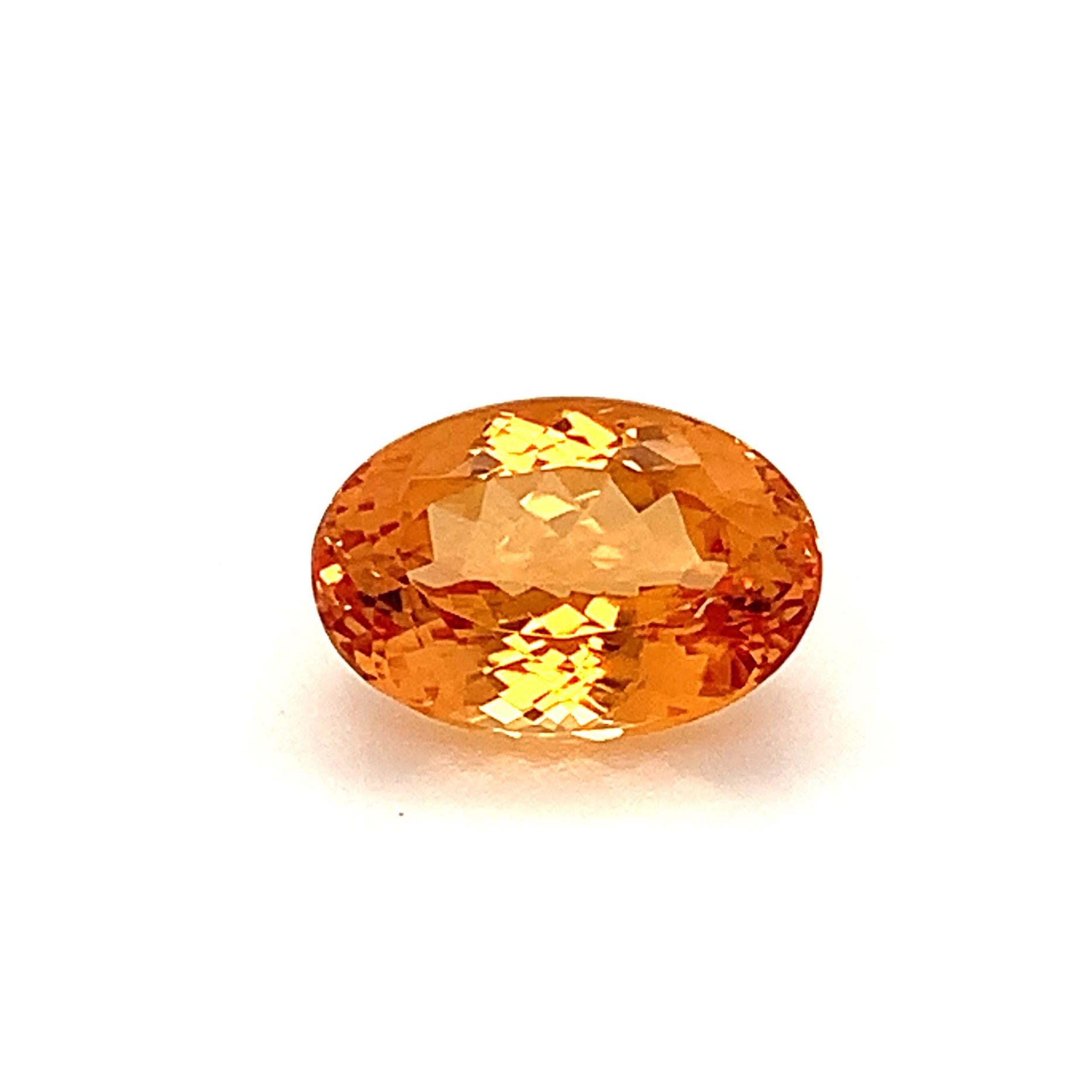 Women's or Men's 7.16 Carat Precious Imperial Topaz Oval, Unset Loose Gemstone For Sale