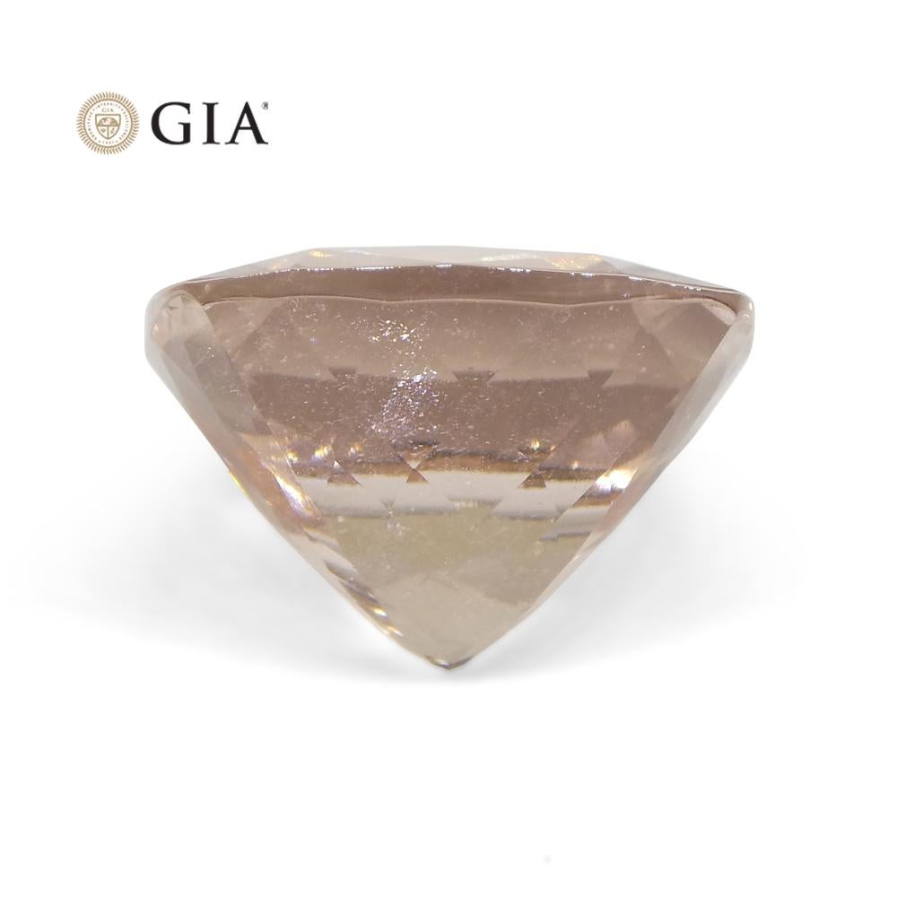 7.16 Carat Cushion Pink-Orange Morganite GIA Certified For Sale 3