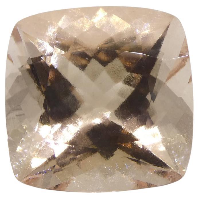 7.16ct Cushion Pink-Orange Morganite GIA Certified For Sale