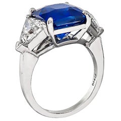 7.17 Carat Sapphire 2.07 GIA Certified Diamond Engagement Ring