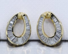 7.18 Carat Diamond and Gold Hoop Clip-On Earrings
