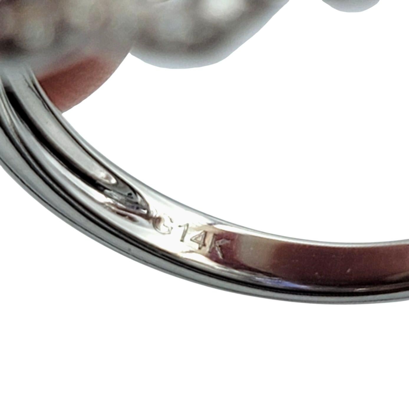 Anello Cocktail con tanzanite taglio pera da 7,18 carati e diamanti in oro bianco 14 carati in vendita 2