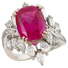 Saphir royal rose de 7,19 carats en forme de coussin  Bague Grandeurur raffinée