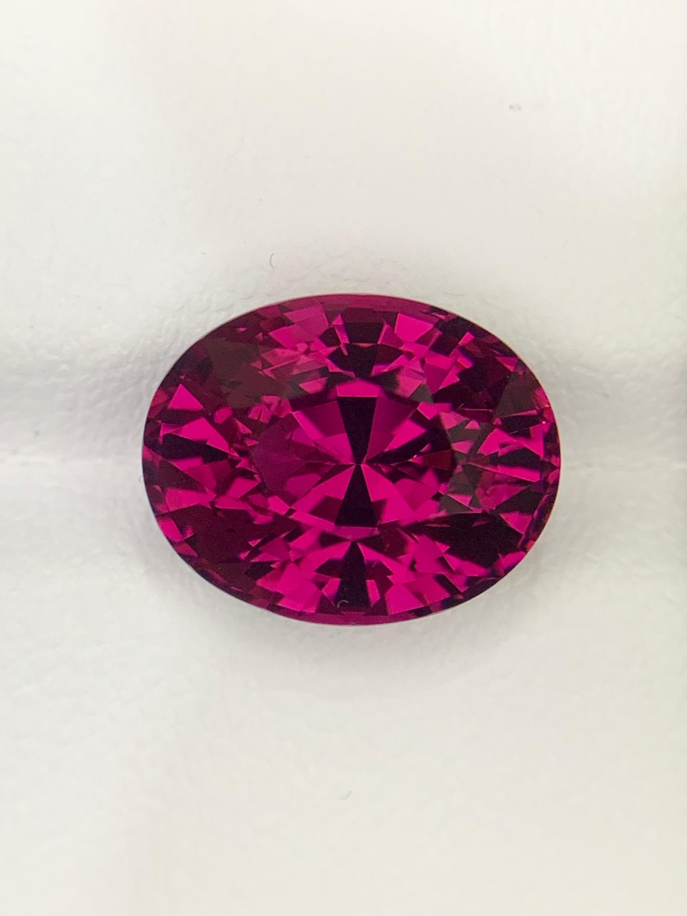 7,19 Karat zertifizierte natürliche Rhodolith Granat lose Edelstein Oval Cut im Angebot 8