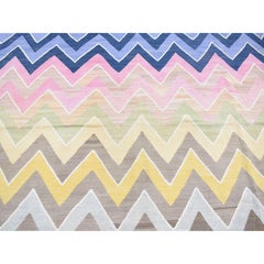 Rug & Kilim afgano colorato, in pura lana e tessuto a mano, con disegno Chevron