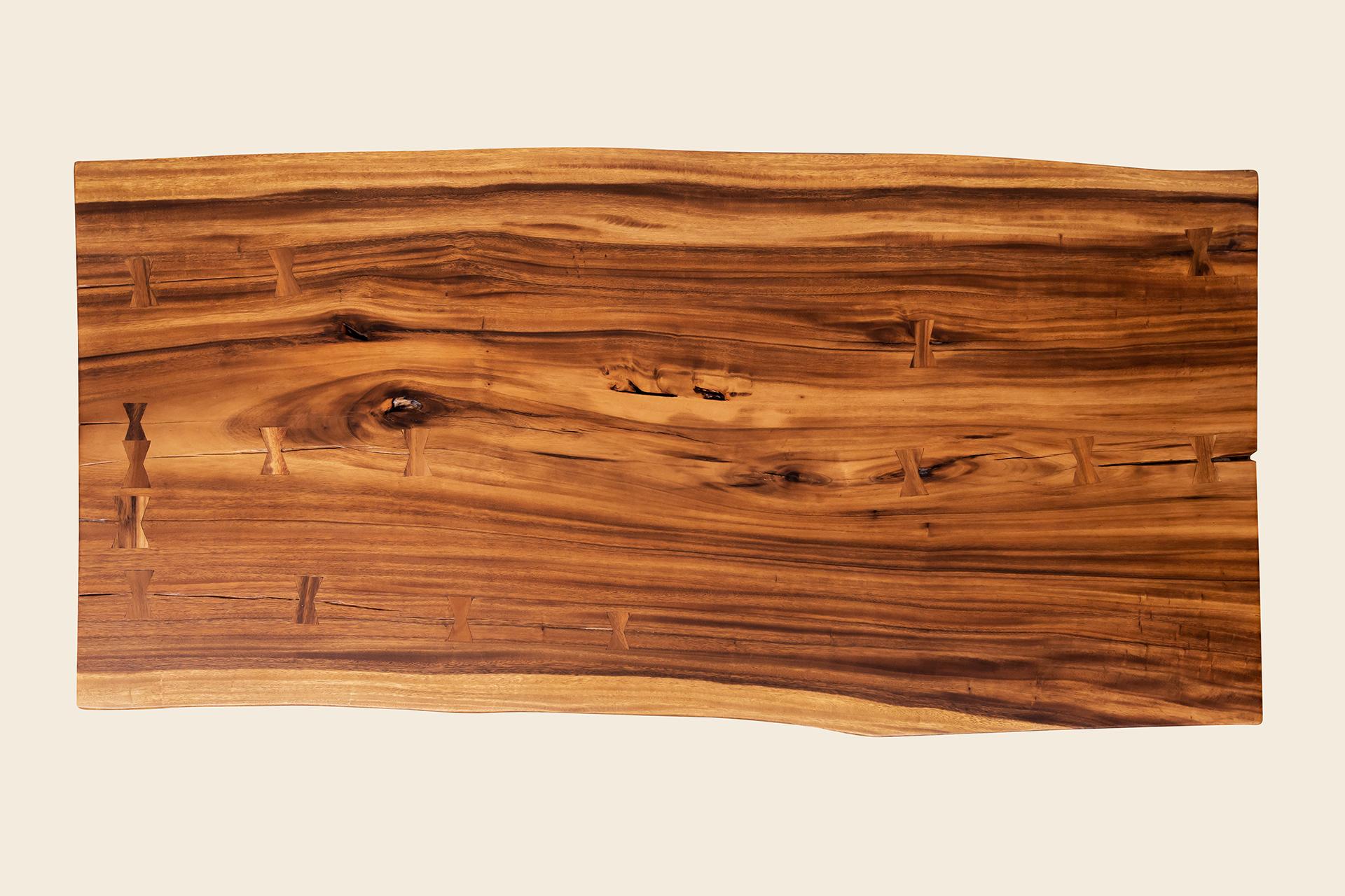 Acacia Live Edge Limited Edition Slab Table in Smooth Natural Acacia In New Condition For Sale In Boulder, CO