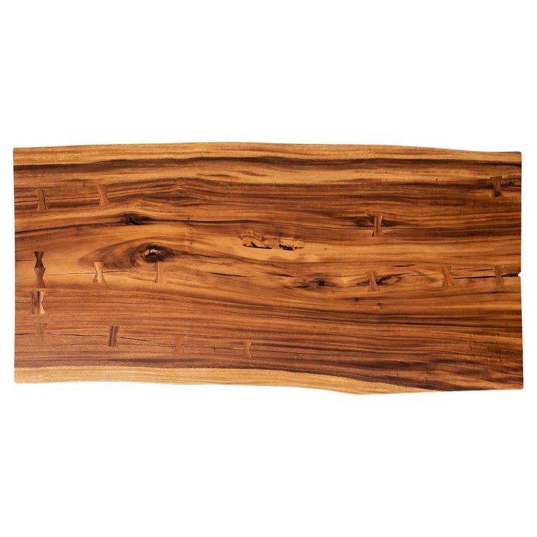 71x38 Acacia Live Edge Limited Edition Slab Table in Smooth Natural