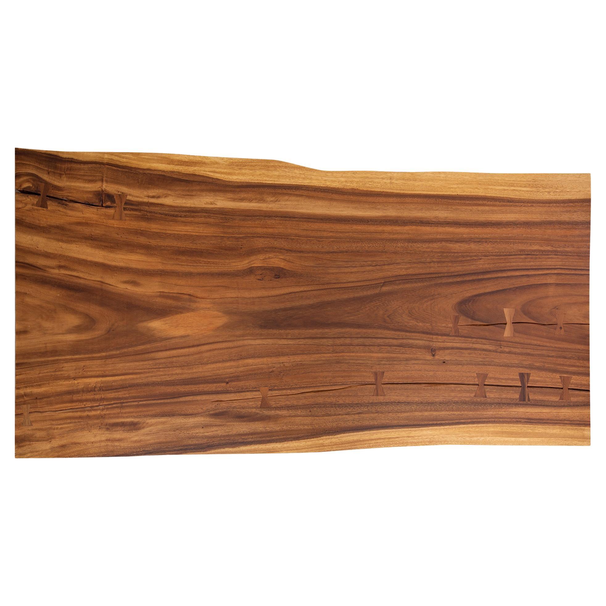 Acacia Live Edge Limited Edition Slab Table in Smooth Natural Acacia For Sale
