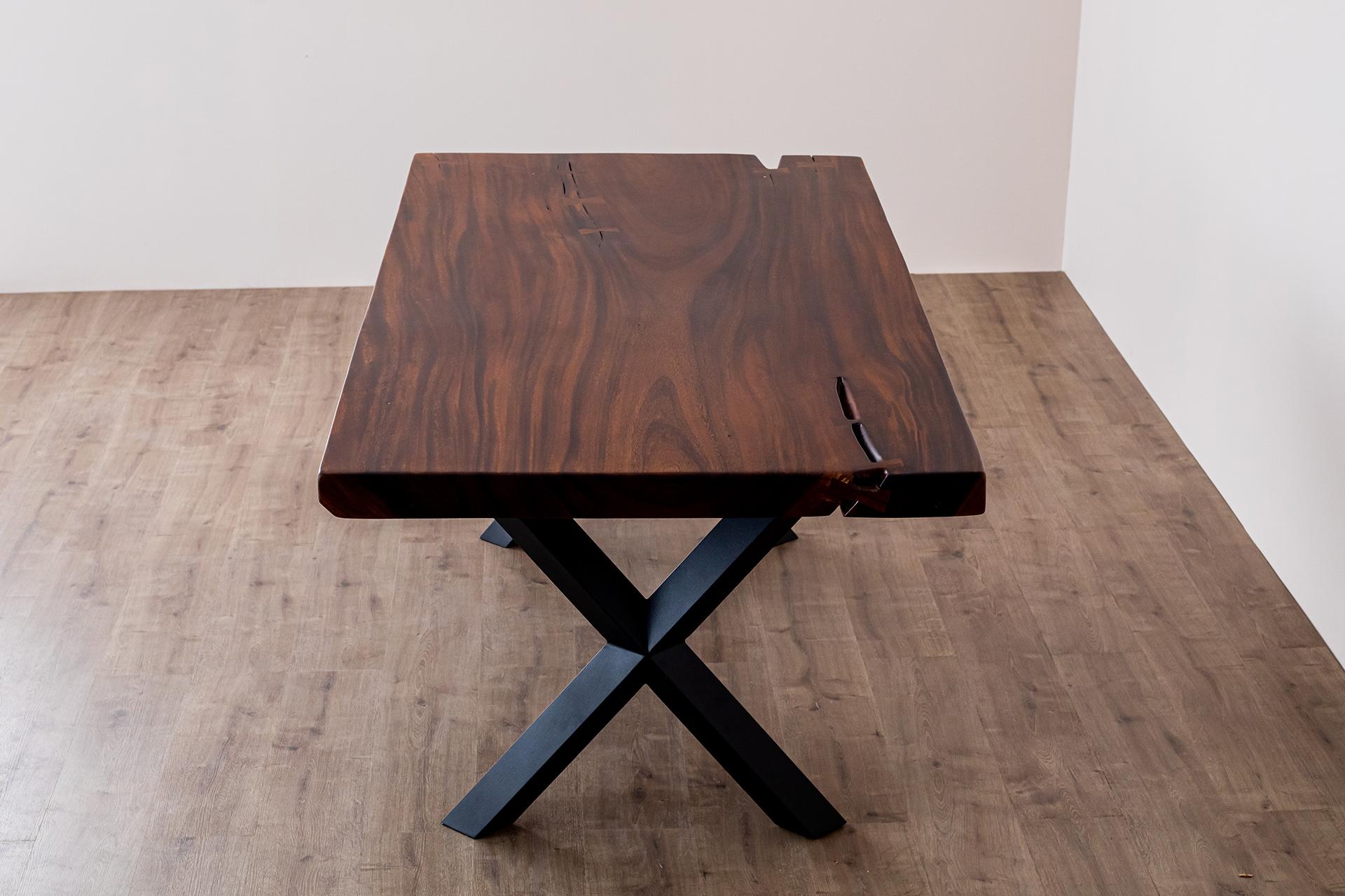 Acacia Mission Limited Edition Slab Table in Smooth Dark Chocolate In New Condition For Sale In Boulder, CO