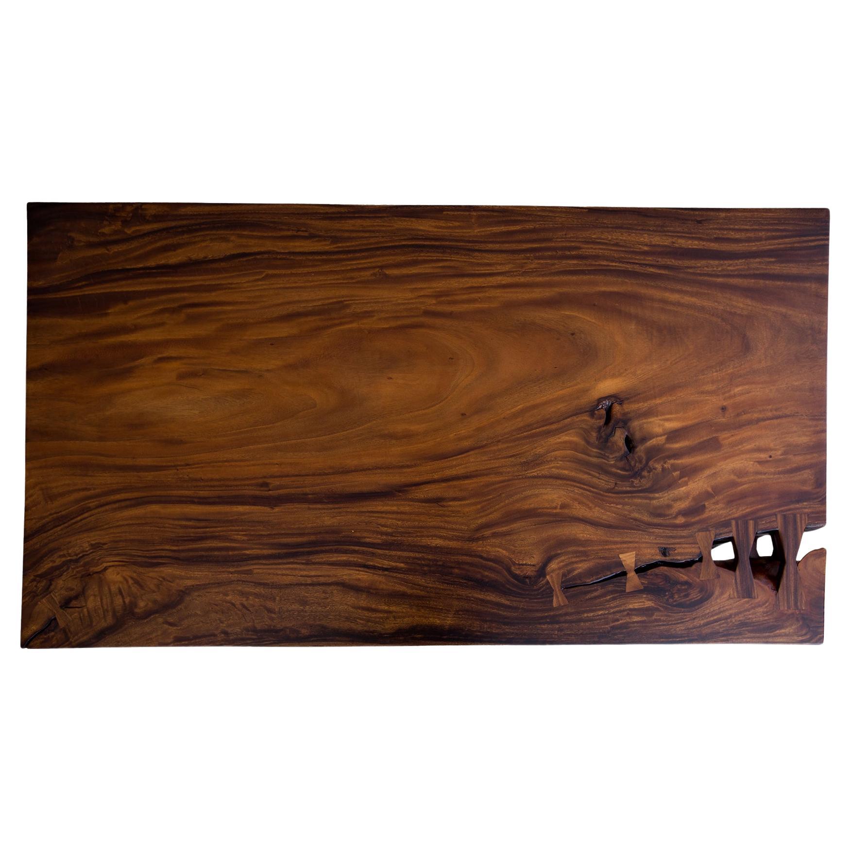 Acacia Mission Limited Edition Slab Table in Smooth Milk Chocolate For Sale
