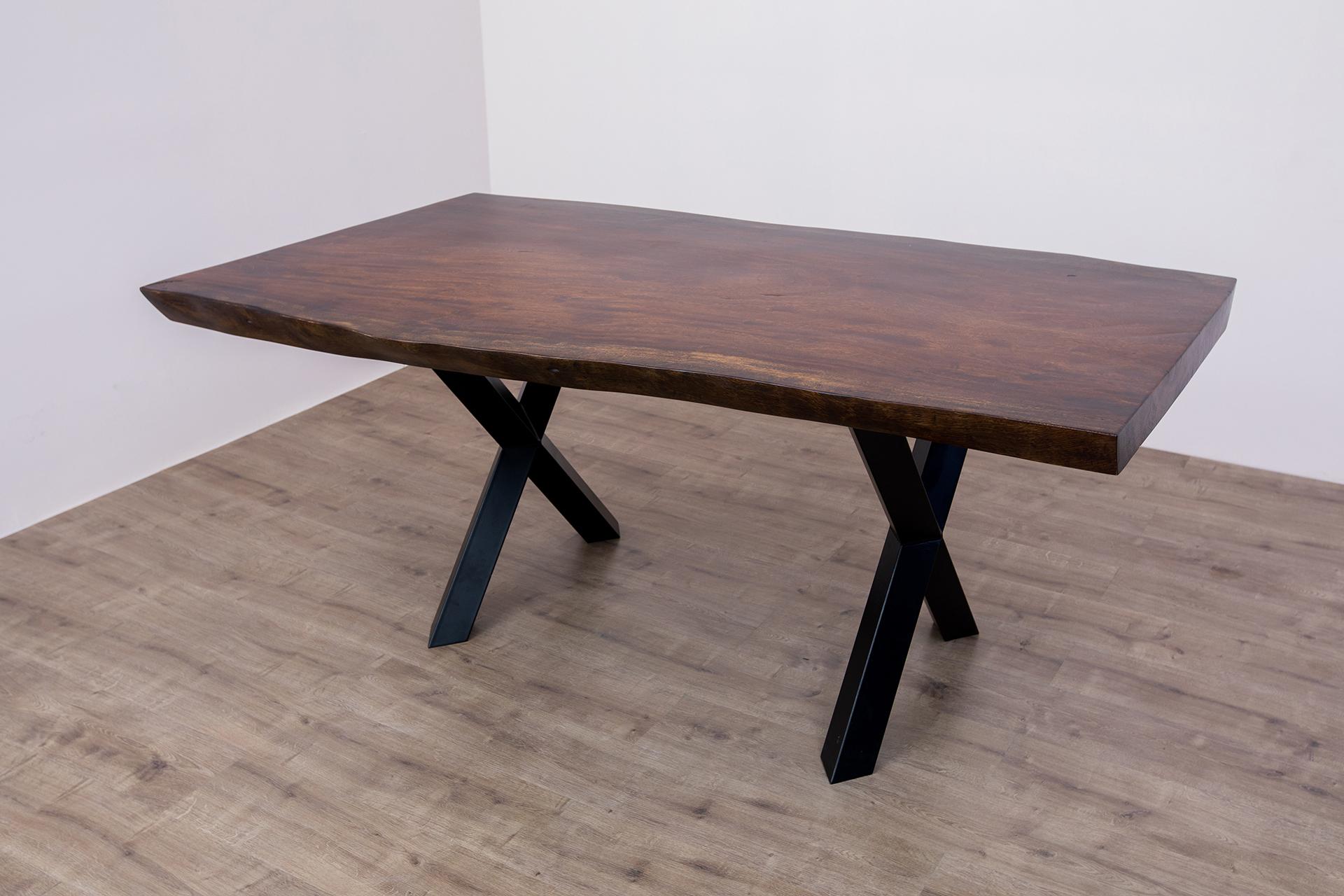 Acacia Live Edge Limited Edition Slab Table in Smooth Dark Chocolate In New Condition For Sale In Boulder, CO