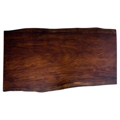 Acacia Live Edge Limited Edition Slab Table in Smooth Dark Chocolate