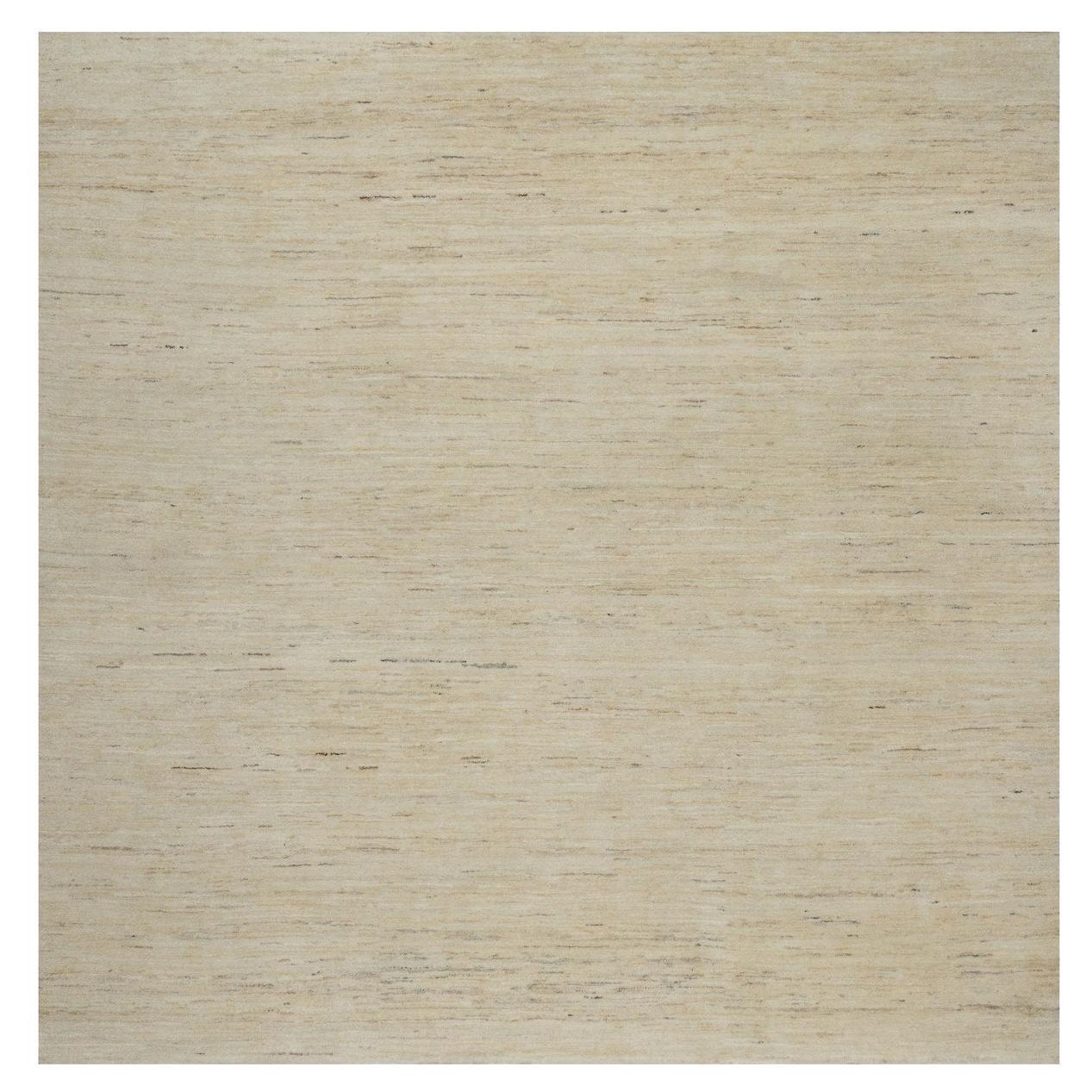 7'1 "x7'1" Weißer handgeknüpfter moderner einfarbiger Design Lori Buft Teppich aus reiner Wolle
