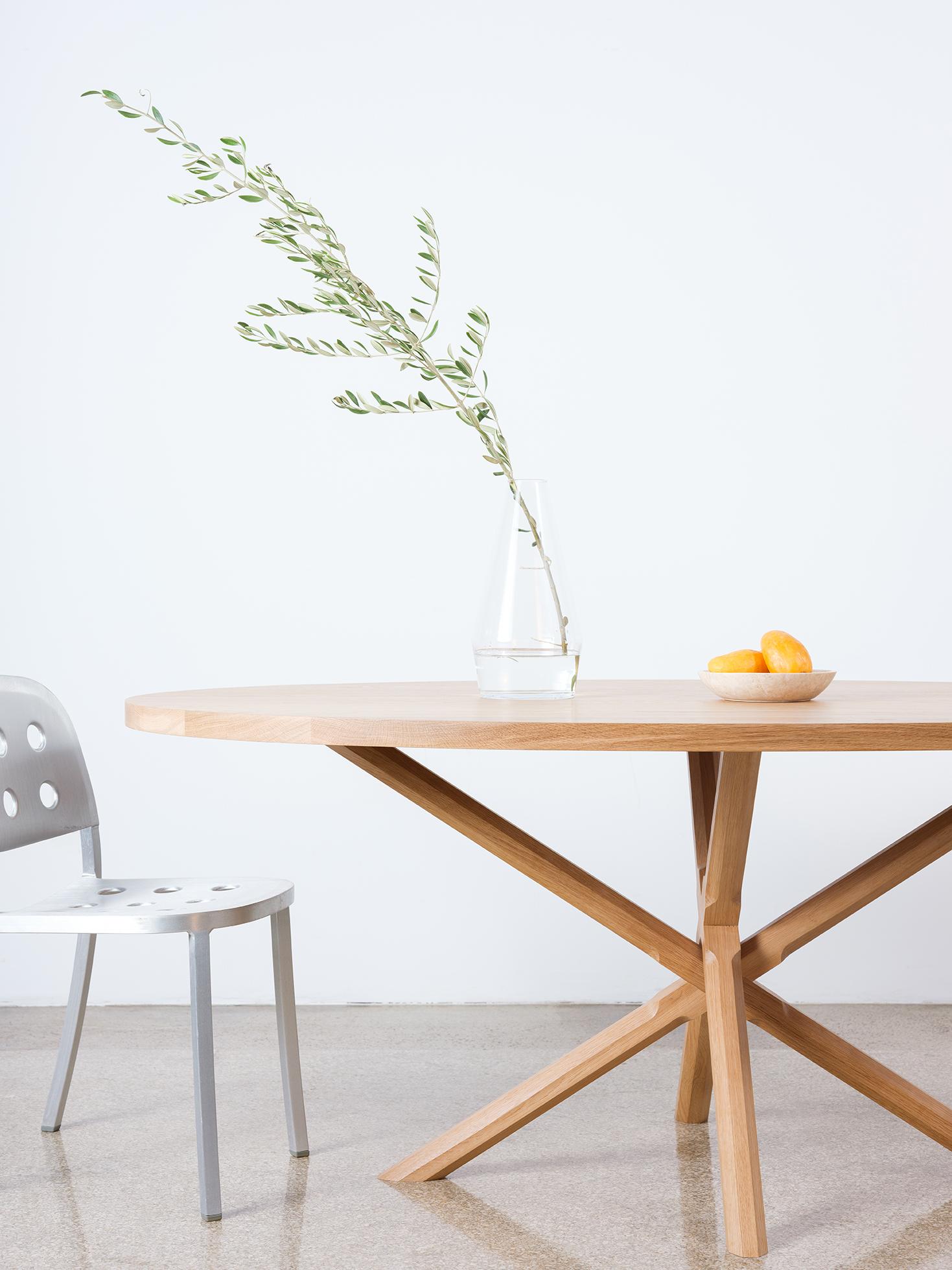 Woodwork Bond Oval Table, Solid Oak Dining Table by Lynnea Jean For Sale