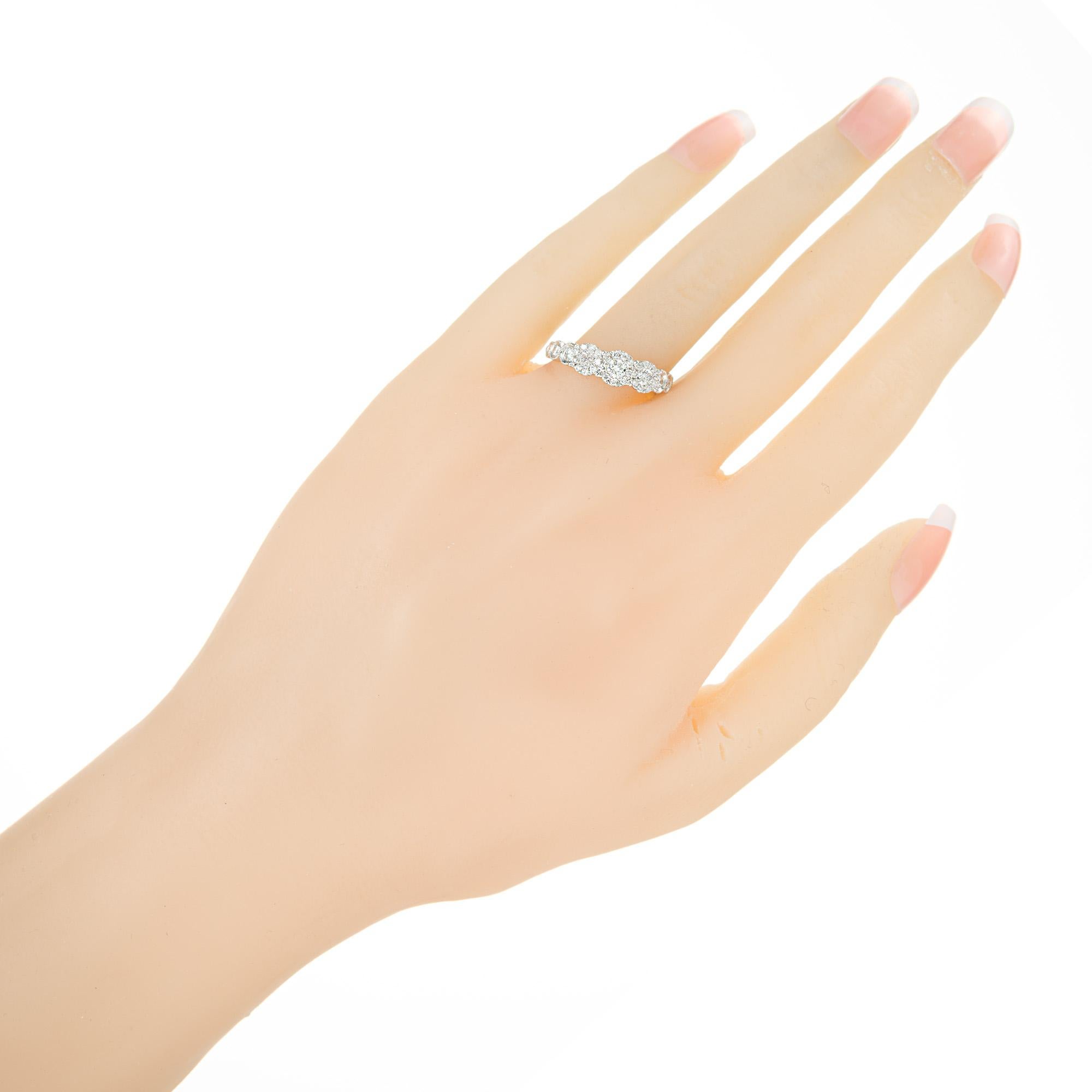 Women's .72 Carat Round Diamond Gold Triple Halo Three-Stone Engagement Ring  For Sale
