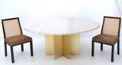 72" Diameter 1" Travertine Marble-Top Round Dining Conference Table Star Base