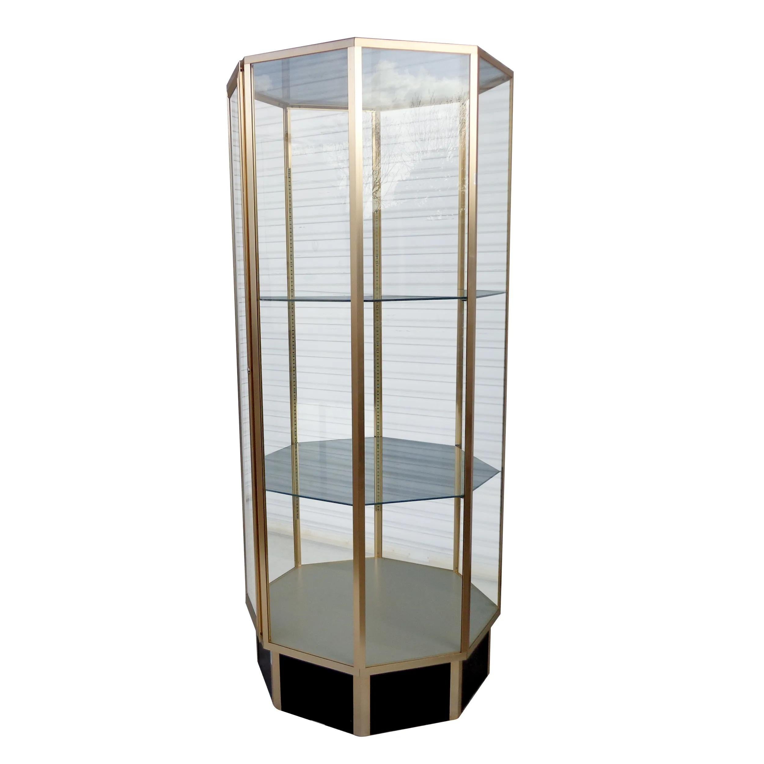 hexagon glass display case