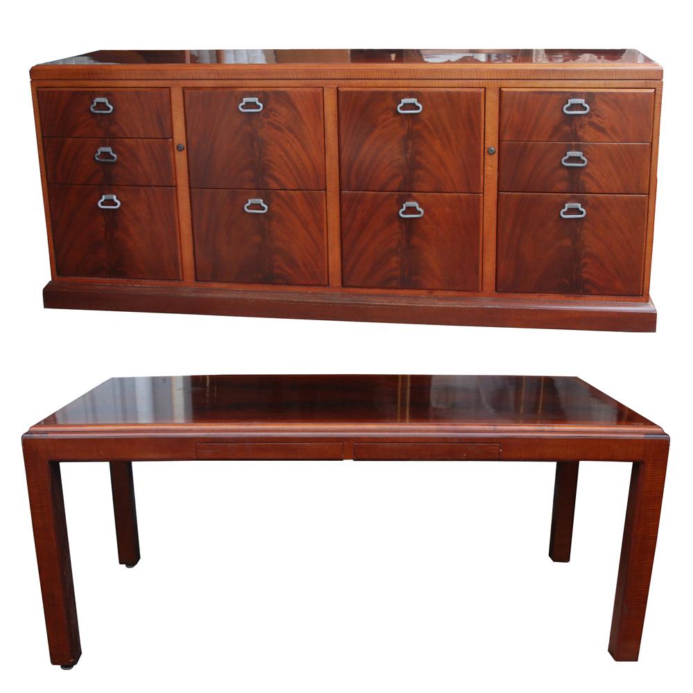American ICF Helikon Flame Mahogany Table Desk