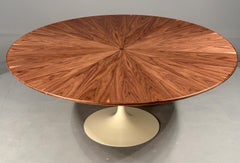 72 inch Round 8 seater Walnut Dining Table with Knoll Base