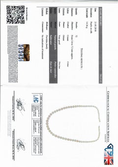 72 Natural Saltwater Pearls on a Silk Strand