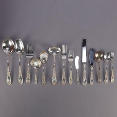 72 Pc Sterling Silver S. Kirk Stieff Rose Repousse Floral Flatware Set 83.91 Toz