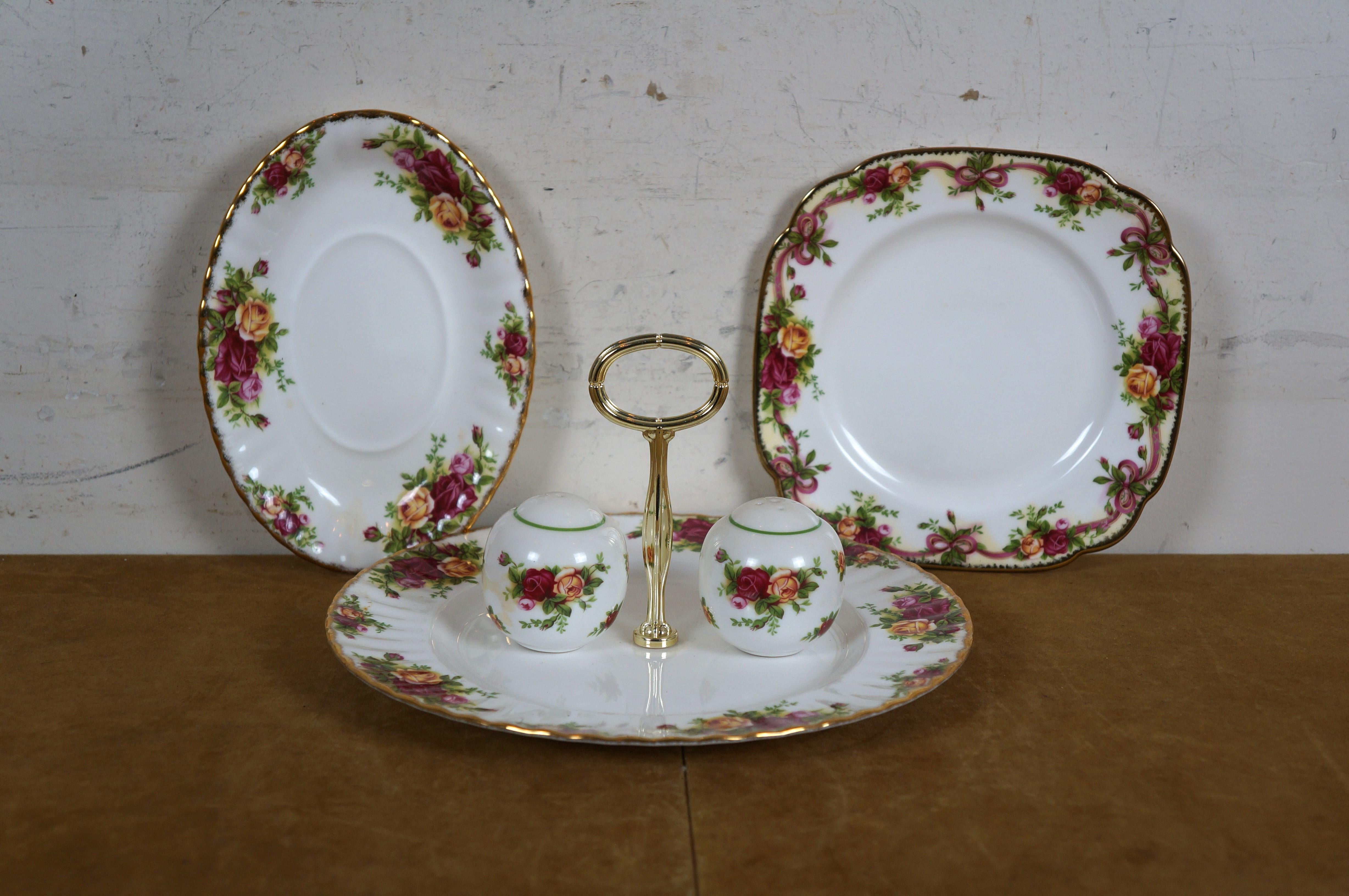 72 Pc Vintage Royal Albert Old Country Roses Ruby Celebration China Dinnerware For Sale 4