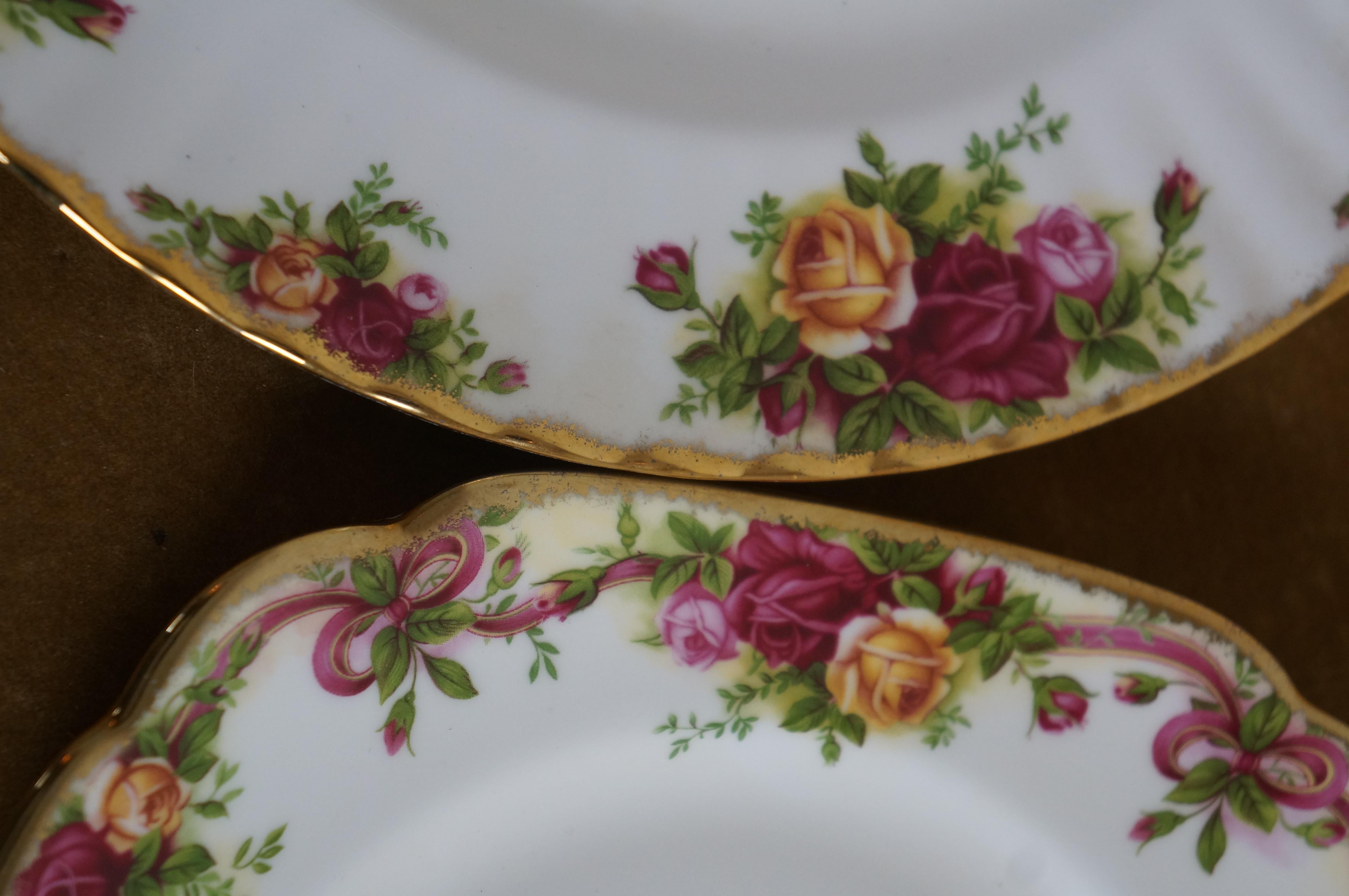 72 Pc Vintage Royal Albert Old Country Roses Ruby Celebration China Dinnerware For Sale 5