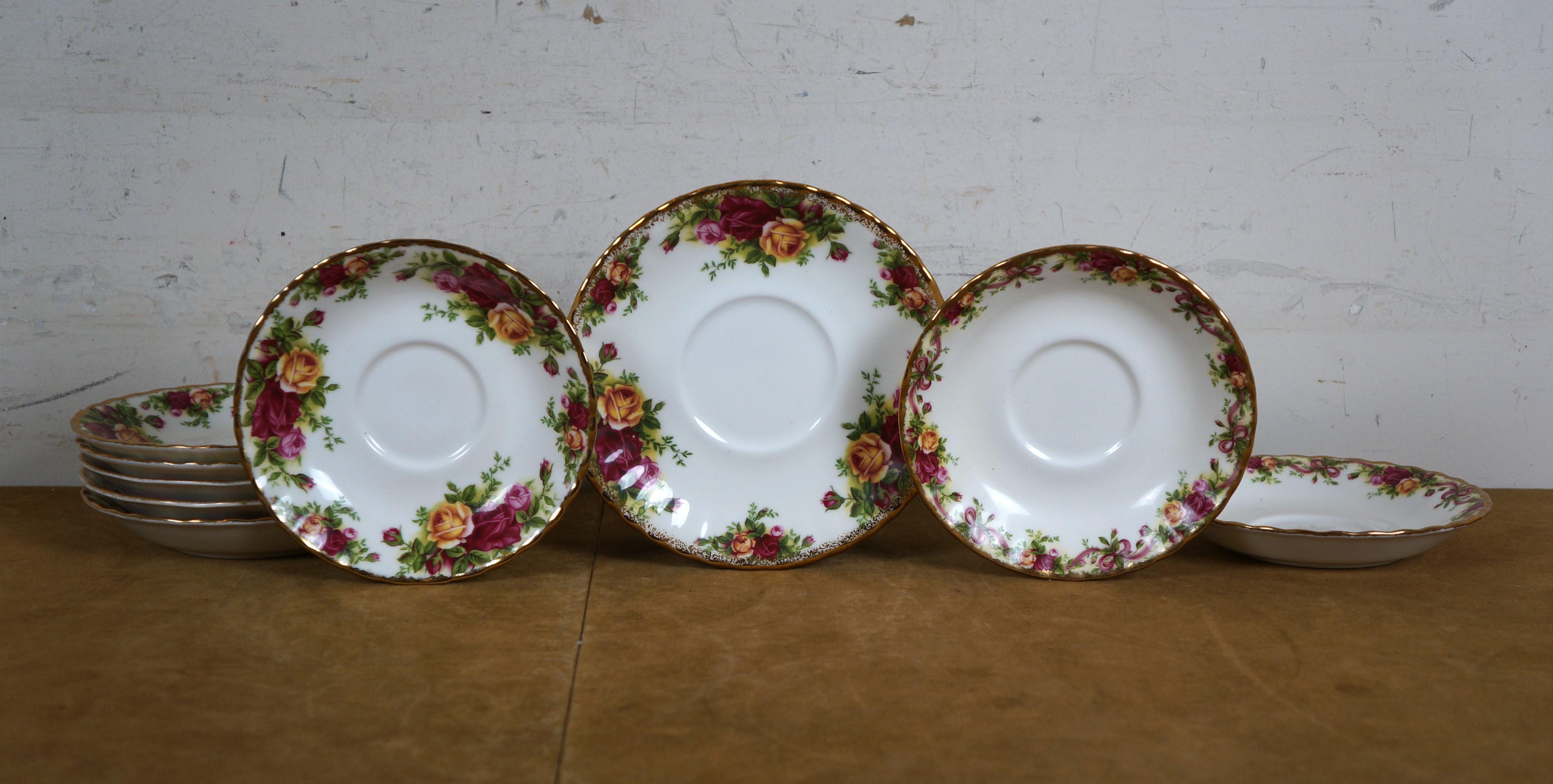 Porcelain 72 Pc Vintage Royal Albert Old Country Roses Ruby Celebration China Dinnerware For Sale