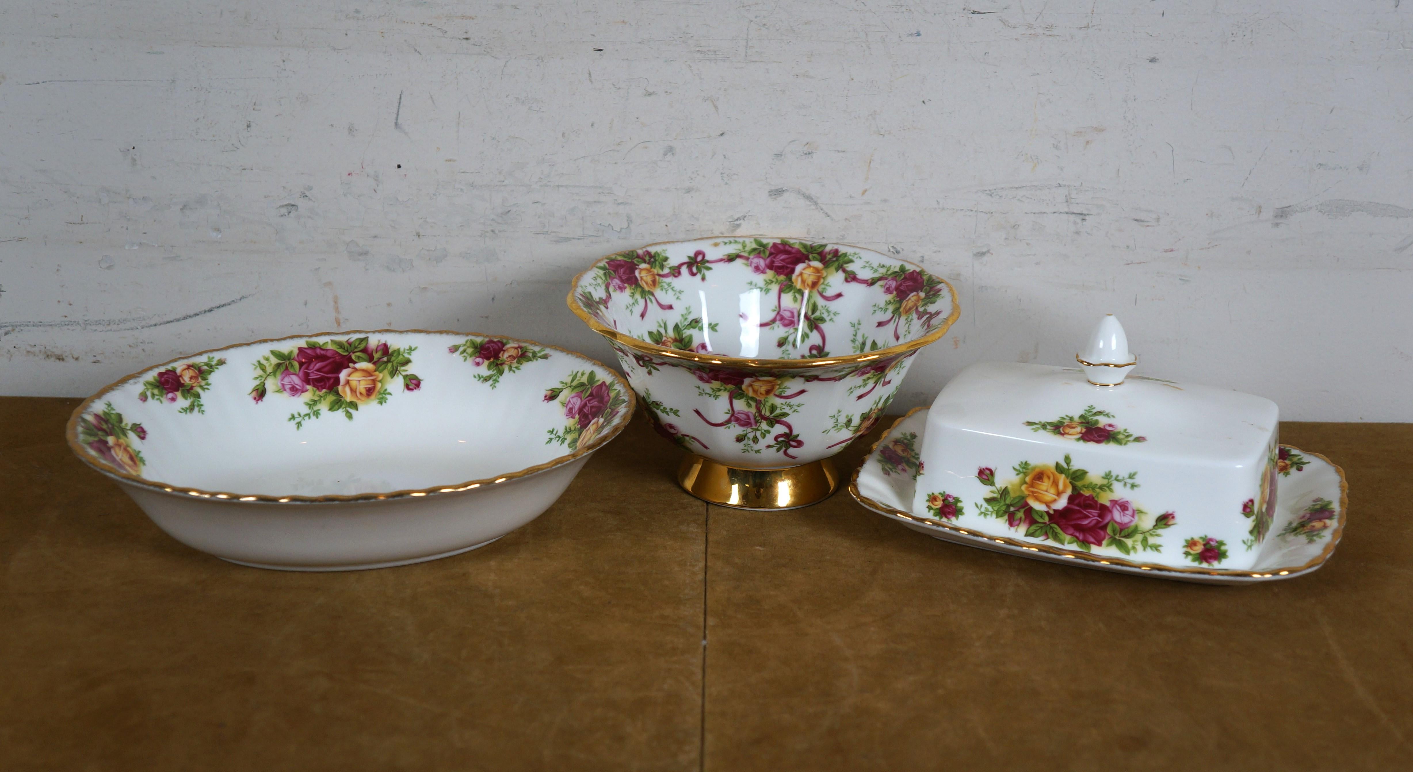 72 Pc Vintage Royal Albert Old Country Roses Ruby Celebration China Dinnerware For Sale 3