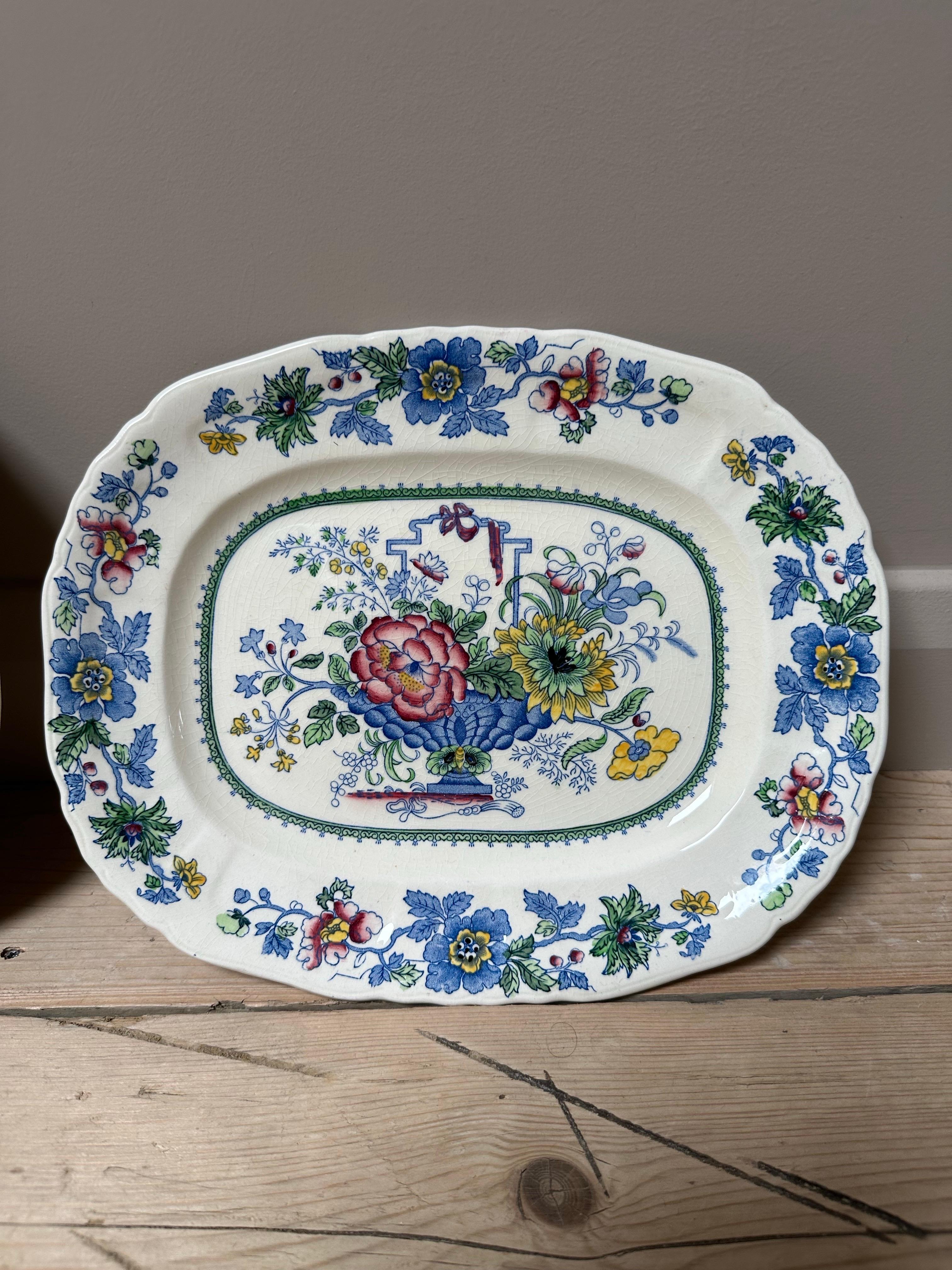 72-piece Mason's Strathmore Dinner Service, 19th Century, Pink & Blue Pattern For Sale 8
