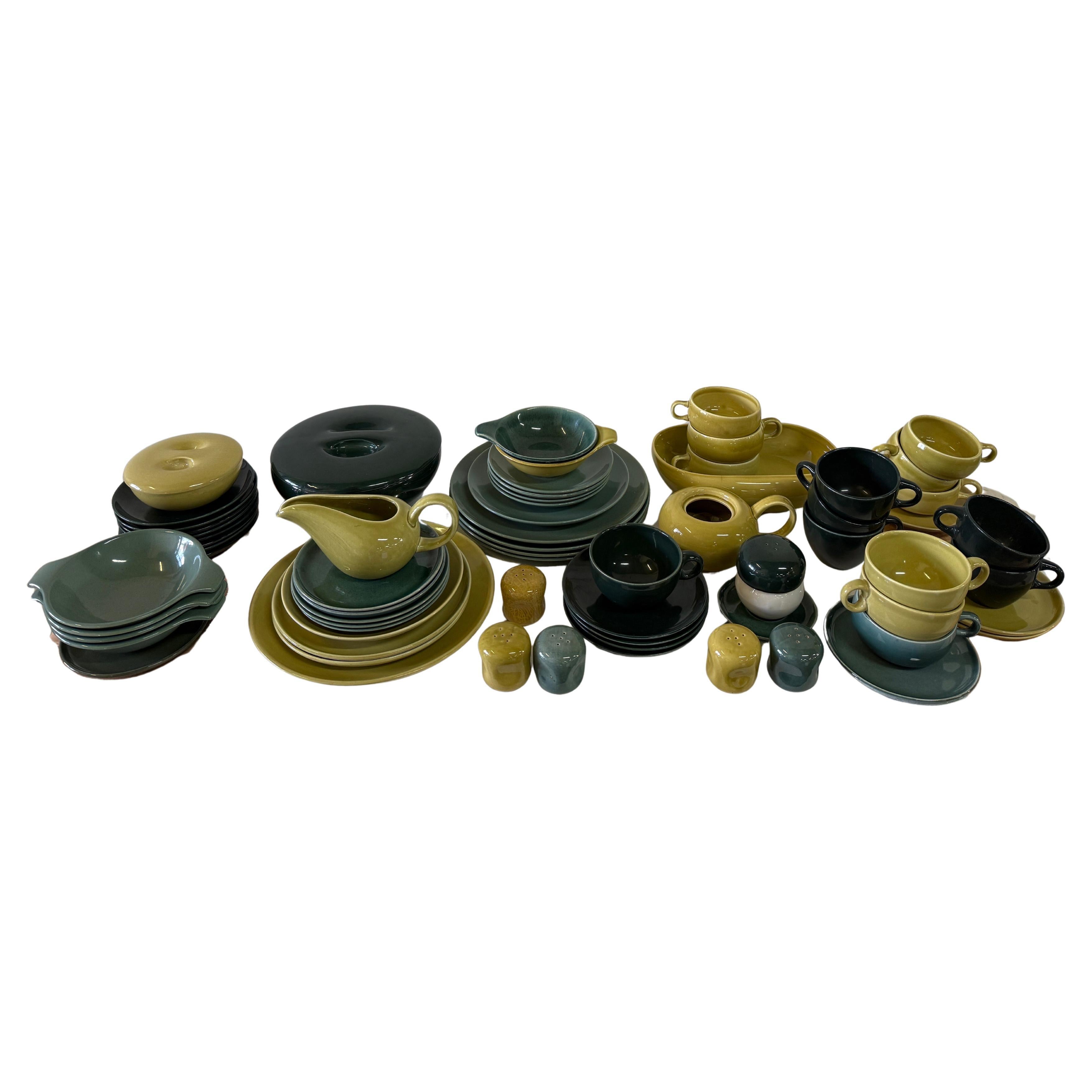 72-Piece Russel Wright by Steubenville Vintage Pottery Dinnerware