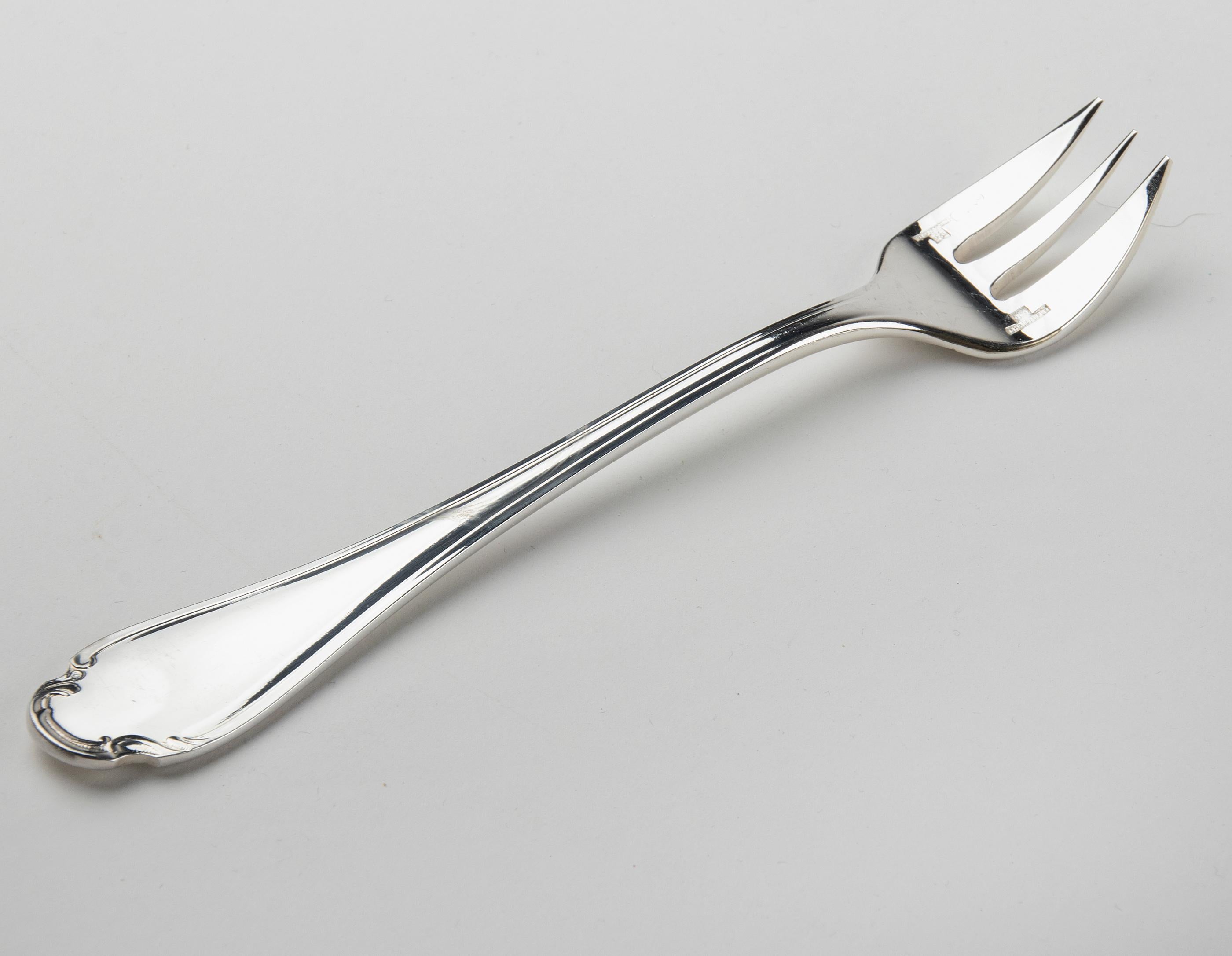 72-Piece Silver-Plated Lunch Flatware Set by Christofle, Pompadour 5